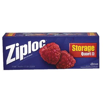 Ziploc Storage Bags, Blue, 25 Ct Qt - 1 Pkg 