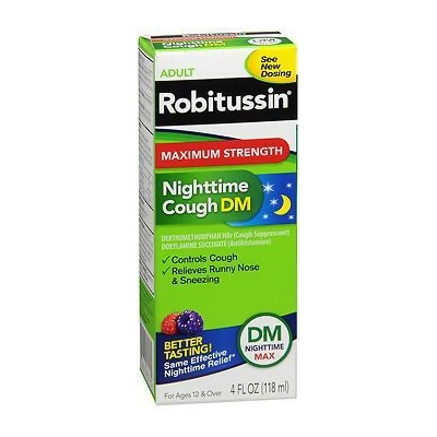 Robitussin Adult Nighttime Cough DM Liquid Maximum Strength - 4 oz 