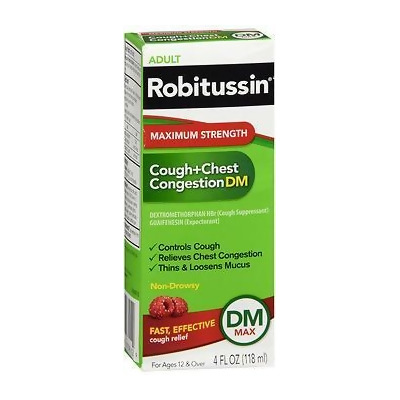 Robitussin Adult Cough+Chest Congestion DM Liquid Maximum Strength - 4 oz 
