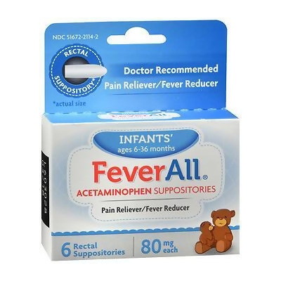FeverAll Infants' Acetaminophen Suppositories, 80 mg - 6 ea. 