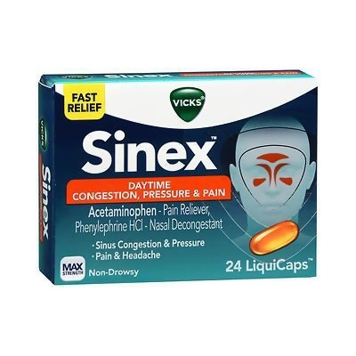 Vicks Sinex Daytime Congestion, Pressure & Pain LiquiCaps - 24 ct 