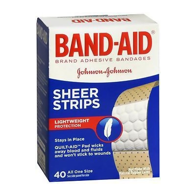 BAND-AID Sheer Strips Adhesive Bandages, All One Size 40 ea 