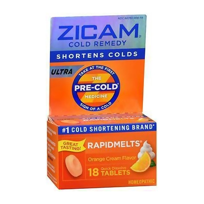 Zicam Ultra Cold Remedy RapidMelts Quick Dissolve Tablets Orange Cream Flavor - 18 ct 