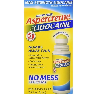 Aspercreme with 4% Lidocaine Odor Free Pain Relieving Liquid - 2.5 oz 