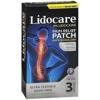 Lidocare 4% Lidocaine Pain Relief Patches Back/Shoulder - 3 Each