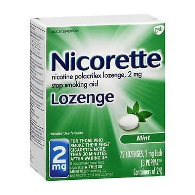 Nicorette Lozenges Stop Smoking Aid Mint 2 mg - 72 ct 