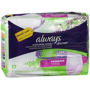 Always Discreet Incontinence Underwear Maximum Absorbency Large 17 Ct