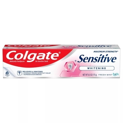Colgate Sensitive Whitening Anticavity Toothpaste Gel Fresh Mint - 6 oz 