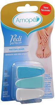 Amope Pedi Perfect, Nail Care Heads - 3 each 