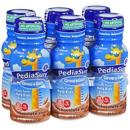 PediaSure Grow & Gain Shakes Chocolate 8 oz - 6 Pack 