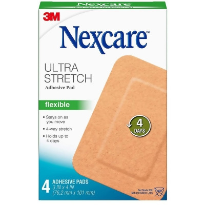 Nexcare Soft Fabric Adhesive Gauze Pad 3 Inches X 4 Inches - 4 ct 
