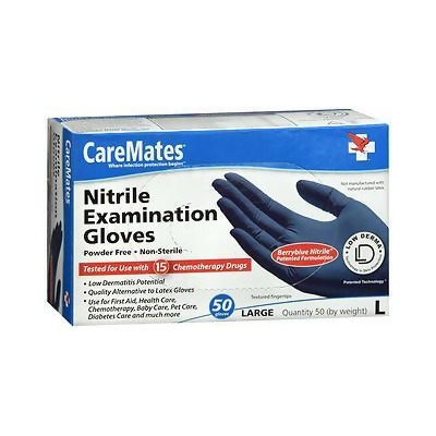 CareMates Nitrile Examination Gloves Powder-Free Large - 50 ct 