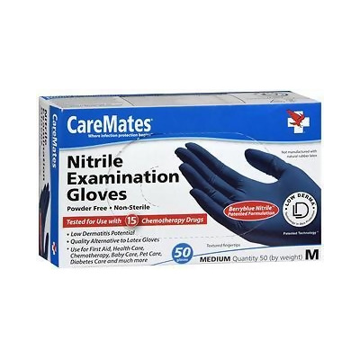 CareMates Powder Free Nitrile Examination Gloves Medium 