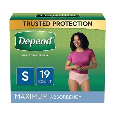 Depend Fit-Flex Underwear for Women Small Maximum Absorbency - 2 pks of 19 ct 