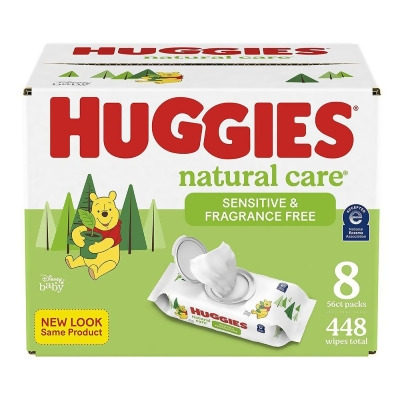 Huggies Natural Care Wipes Fragrance Free - 8 packs of 56 wipes 