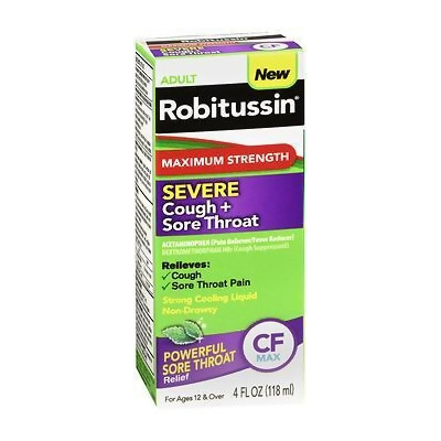 Robitussin Adult Maximum Strength Severe Cough + Sore Throat Relief - 4 oz 
