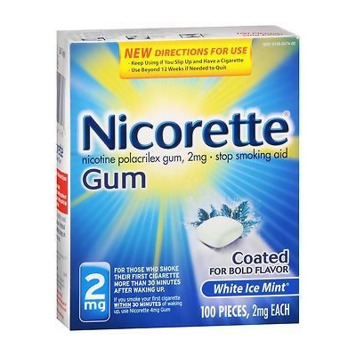 Nicorette 2mg Coated White Ice Mint - 100 ct 