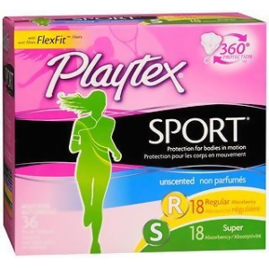Playtex Sport Tampons with Plastic Applicators Unscented Multi-Pack - 36 ct