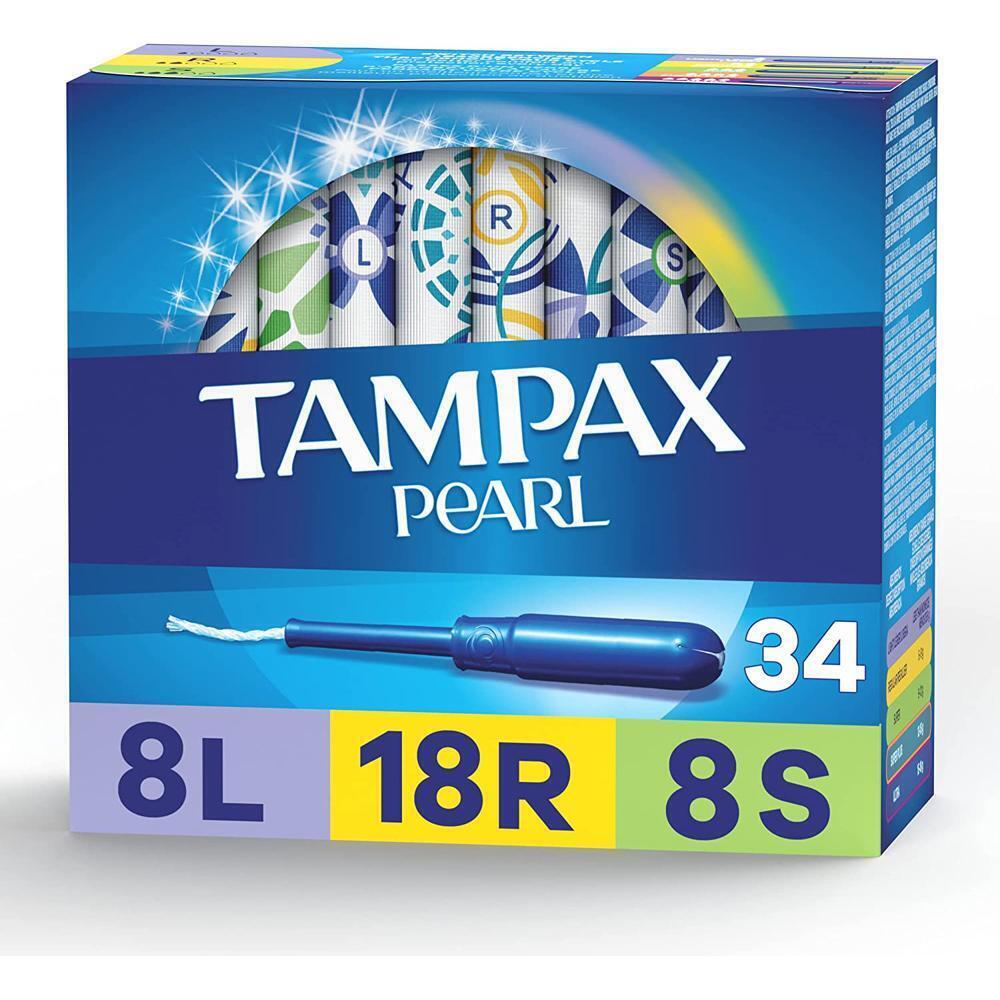 Tampax Pearl Plastic Tampons Triple Pack, Unscented - 34 ct