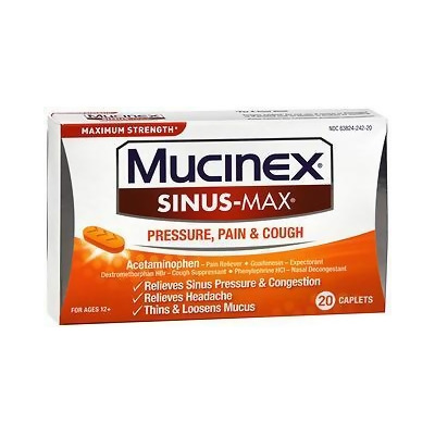 Mucinex Sinus-Max Pressure Pain and Cough Caplets - 20 Caplets 