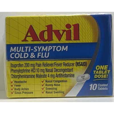 Advil Multi-Symptom Cold & Flu Coated Tablets - 10 ct 