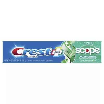 Crest Complete Multi-Benefit Whitening + Scope Fluoride Toothpaste Minty Fresh Striped - 5.4 oz 