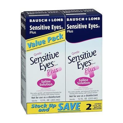 Bausch + Lomb Gentle Sensitive Eyes Plus Saline Solution - 24 oz 