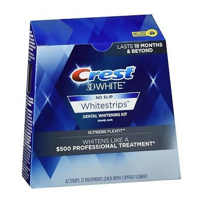 Crest 3D No Slip Whitestrips Dental Whitening Kit Supreme Flexfit - 21 Treatments 