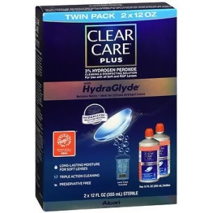 Clear Care Plus with Hydra Glide Cleaning & Disinfecting Solution Twin Pack 2 x 12 oz