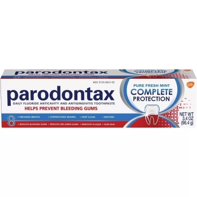 Parodontax Complete Protection Daily Fluoride Anticavity and Antigingivitis Toothpaste Pure Fresh Mint - 3.4 oz 