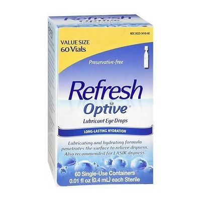 Refresh Optive Lubricant Eye Drops Single-Use Containers - 60 ct 
