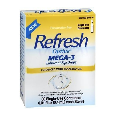 Refresh Optive Mega-3 Lubricant Eye Drops With Flaxseed Oil - 30 ct 