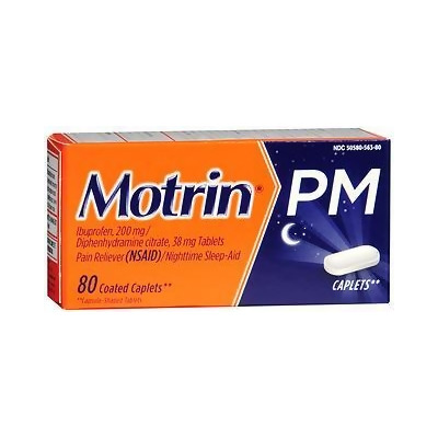 Motrin PM Ibuprofen 200mg - 80 Coated Caplets 