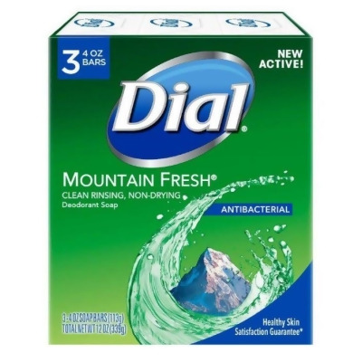 Dial Antibacterial Deodorant Soap Mountain Fresh, 3 - 4 oz Bars 