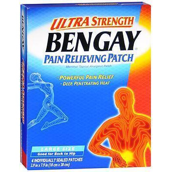 Bengay Ultra Strength Pain Relieving Patch, Large for Back to Hip - 4 Each