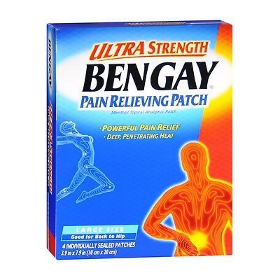 Bengay Ultra Strength Pain Relieving Patch, Large for Back to Hip - 4 Each 
