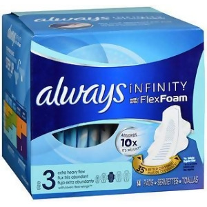 Always Infinity Pads With FlexFoam Size 3 Extra Heavy Flow - 14 each