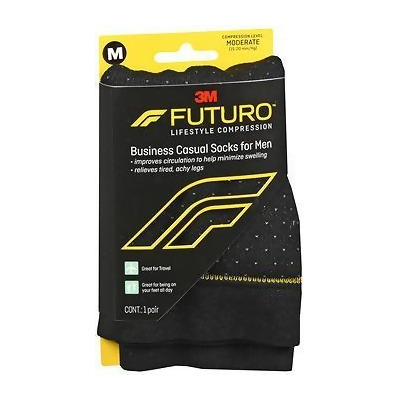 Futuro Lifestyle Compression Business Casual Socks for Men Moderate Medium Black 71045EN 