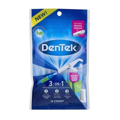 DenTek 3-in-1 Interdental Cleaners Mouthwash Blast - 16 ct 