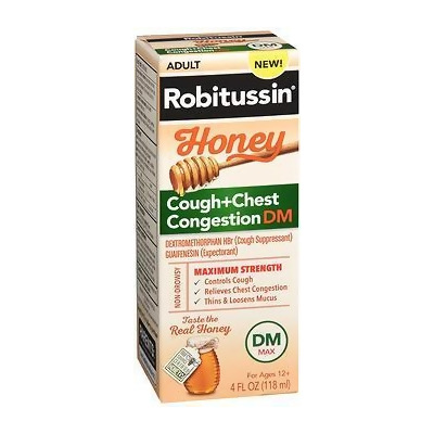 Robitussin Adult Honey Cough + Chest Congestion DM Liquid - 4 oz 