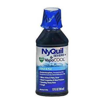 NyQuil Severe+ VapoCool Cold & Flu Liquid - 12 oz 