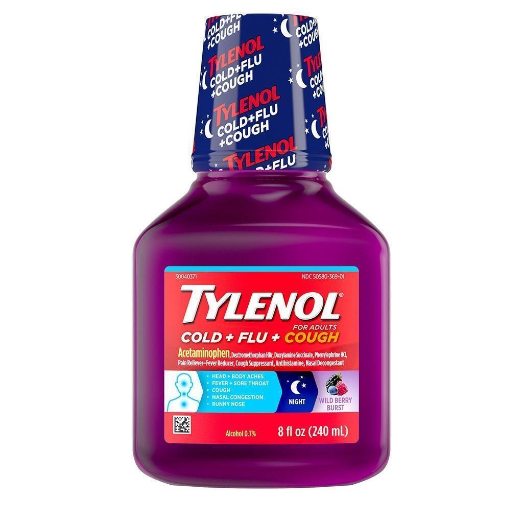Tylenol Cold Max for Adults, Wild Berry Burst - 8 oz