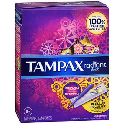 Tampax Radiant Tampons Regular Unscented - 14 ct 