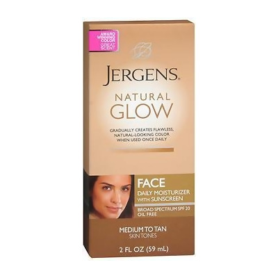 Jergens Natural Glow Daily Facial Moisturizer SPF 20 Medium To Tan Skin Tones - 2 oz 