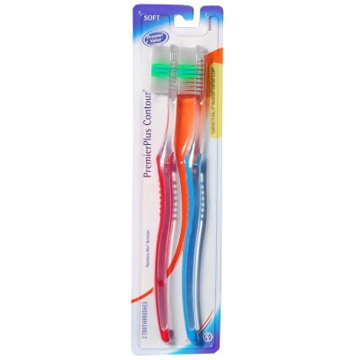 Premier Value Premier Plus Contour Toothbrush, Soft, 2ct 
