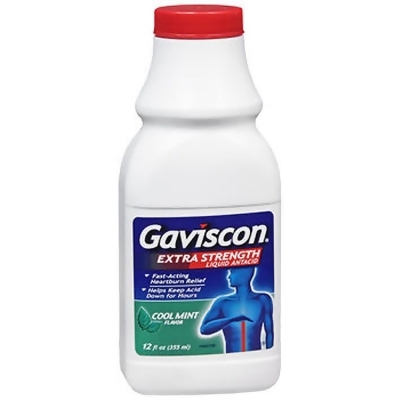 Gaviscon Liquid Antacid Extra Strength Cool Mint Flavor 12OZ 