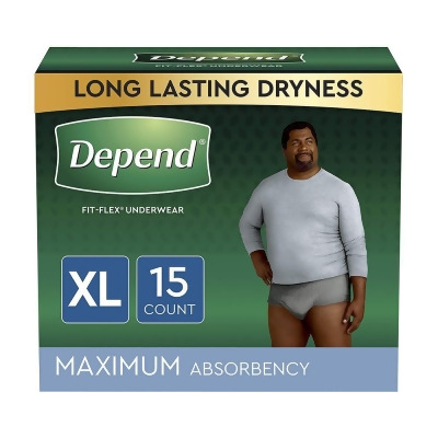 Depend Fit-Flex Underwear for Men X-Large Maximum Absorbency - 2 pks of 15 ct 