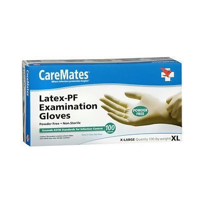 CareMates Latex-PF Examination Gloves X-Large - 100 Ct 