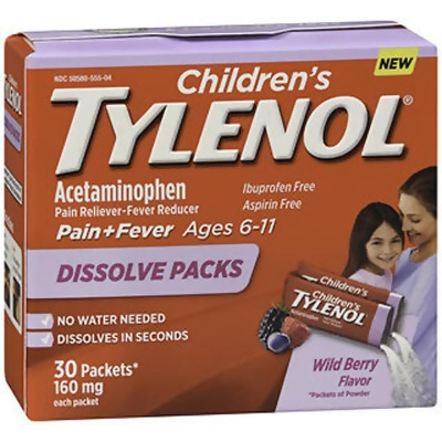 TYLENOL Children's Pain + Fever Dissolve Packs Wild Berry Flavor - 30 ct 