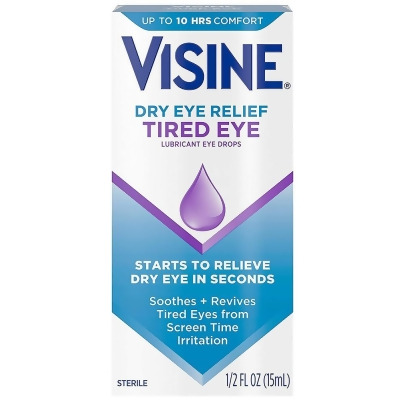 Visine Dry Eye Relief Tired Eye Lubricant Eye Drops - 0.5 oz 